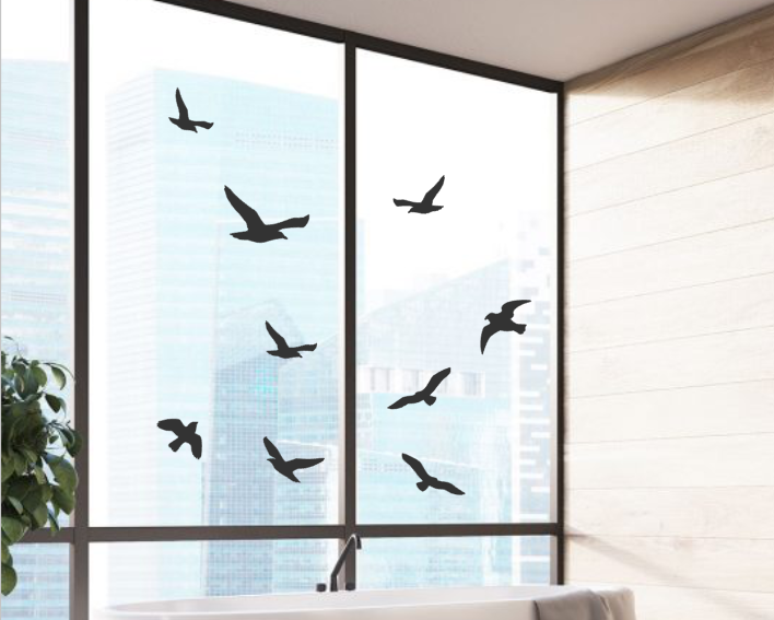 Vogel Aufkleber für Fenster Vogelschutz Fensterschutz Vögel Set Aufkleber  259/2 