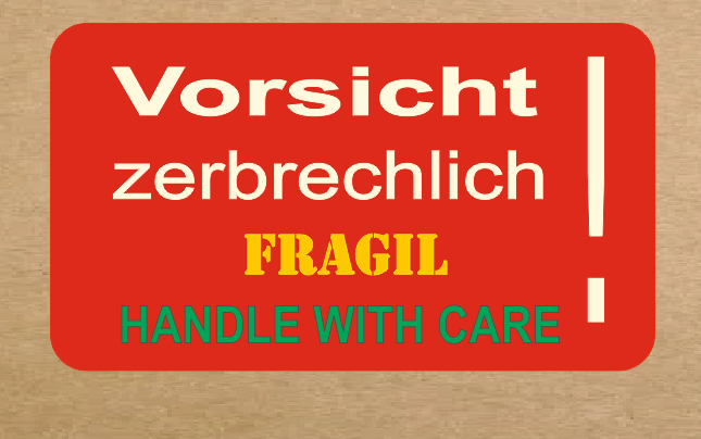 50 x Warnetikett - Vorsicht zerbrechlich, Fragil, Abziehbild (R 94/1) w