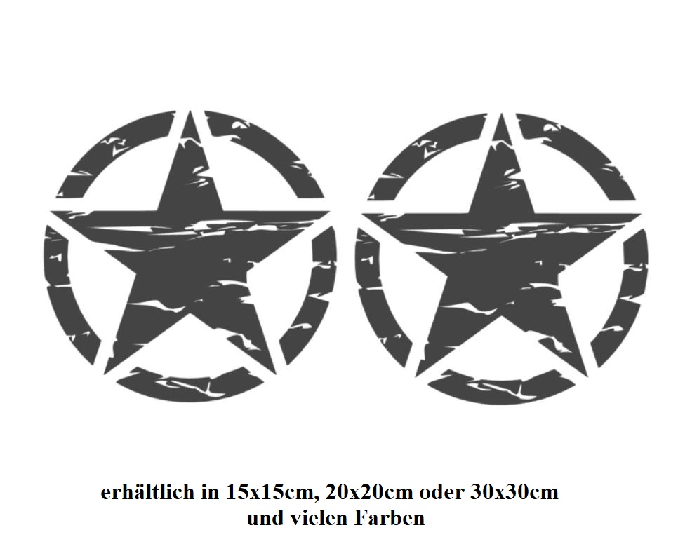 2 x US Stern Aufkleber Retro Autoaufkleber USA Star Army Military Sticker 267/8 