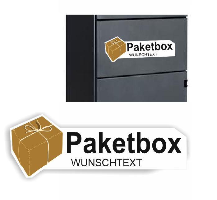 Paketbox Aufkleber mit Wunschtext Paket Box Kennzeichnung Abziehbild  Rt86/13
