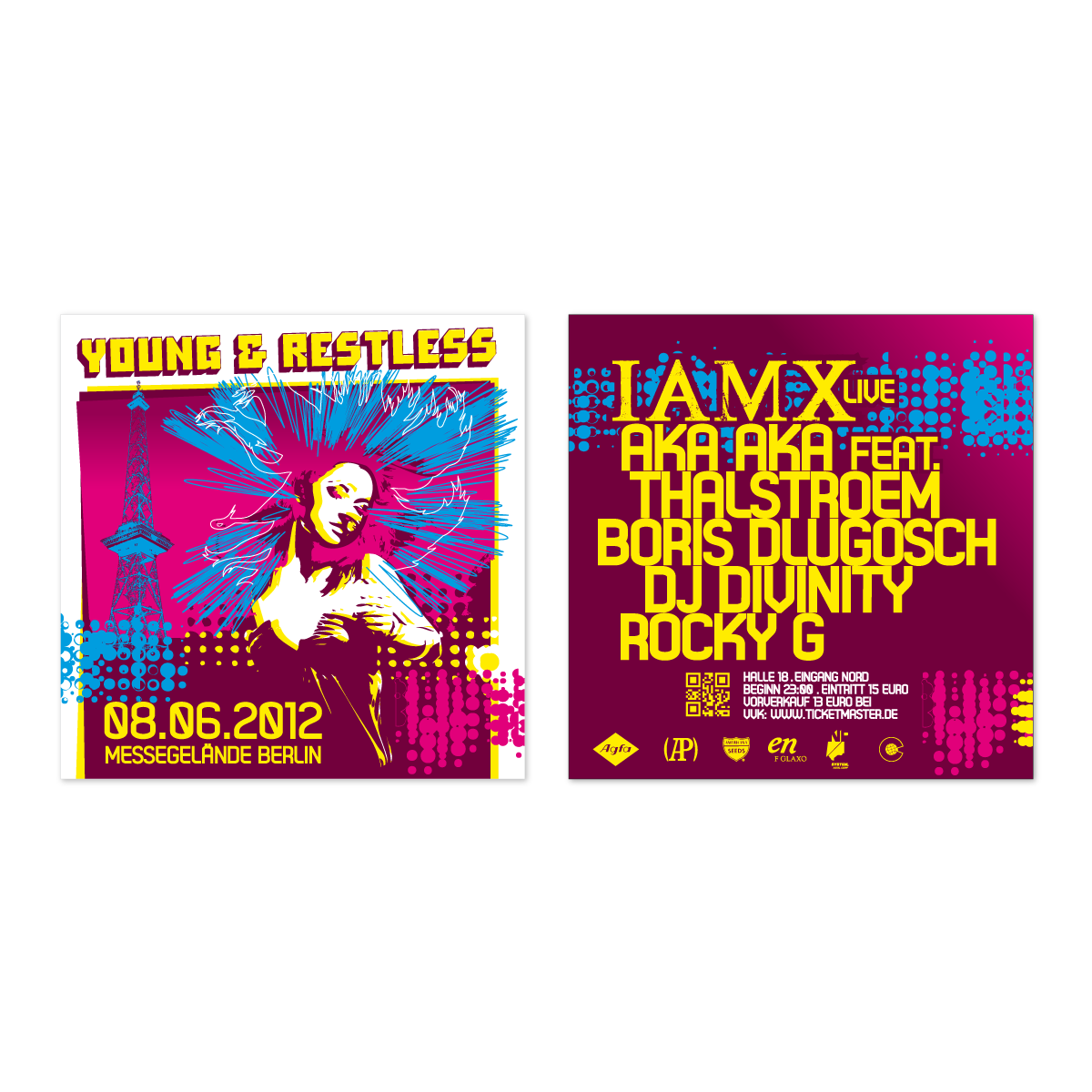 Party-Flyer | Young & Restless · Messe Berlin