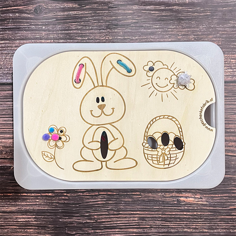 Spielplatte "Hase" | Klein | Sortier- und Spielplatte für Kinder