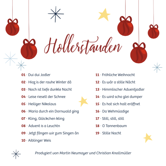 1 CD inkl. Liederbuch - Die Hollerstauden "Weihnachten bei uns dahoam"