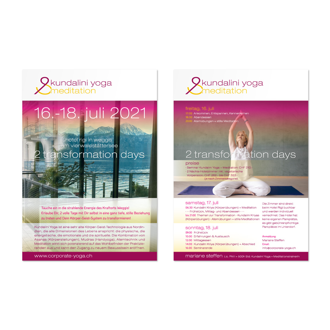 2 transformation days · kundalini yoga & meditation · Mariane Steffen | www.corporate-yoga.ch