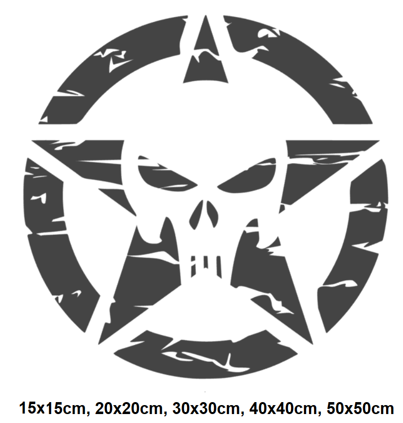 1 x Punisher Aufkleber RETRO Star Autoaufkleber Totenkopf US Army Sticker  286/7