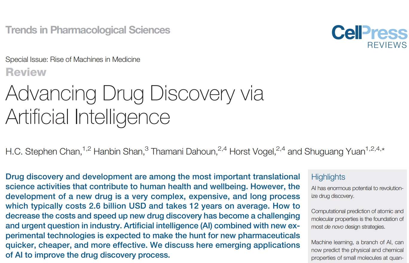 The AI drug discovery paper of AlphaMol was in the "Highly Cited Article" list