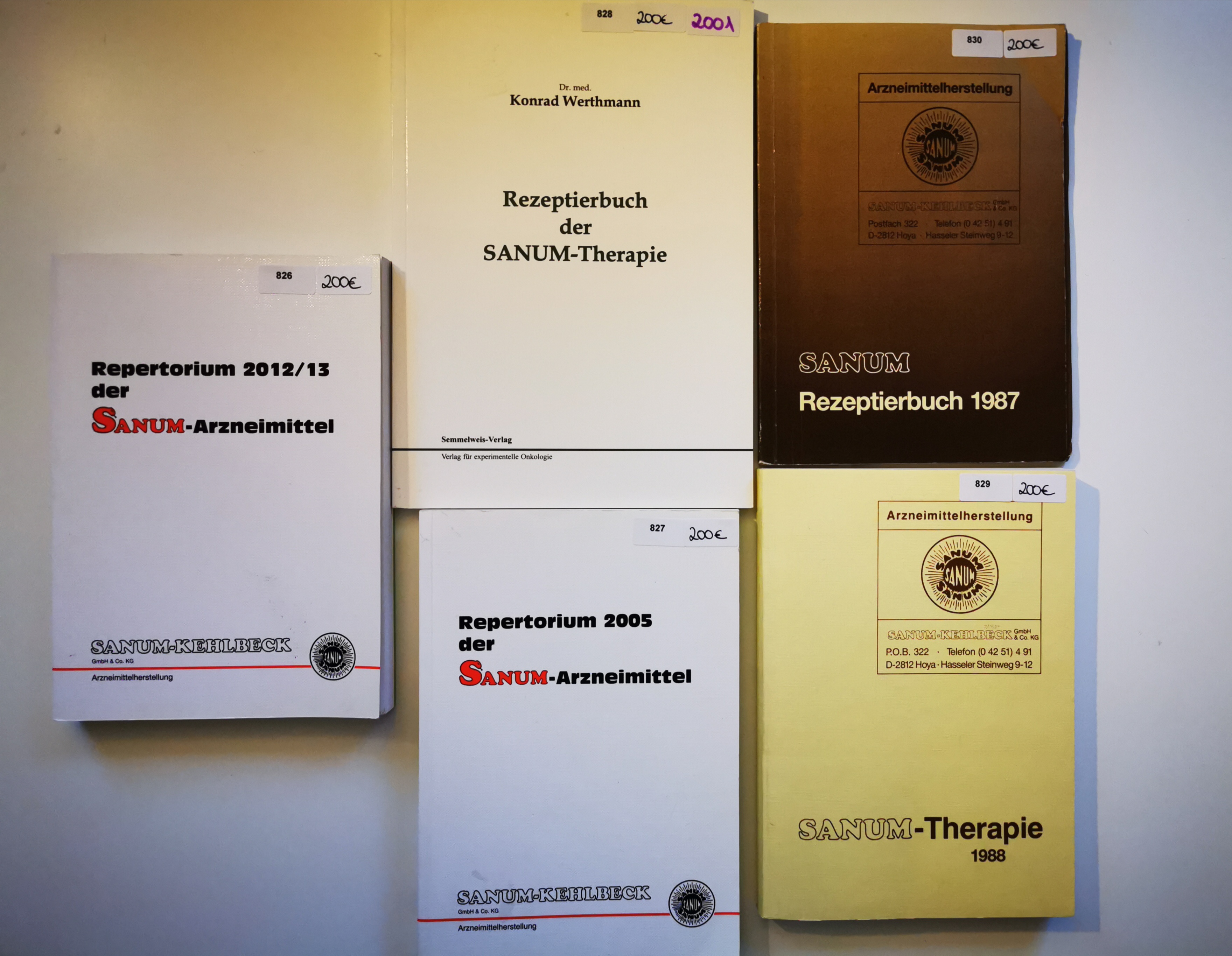 5x SANUM-Arzneimittel Kompendien 1988 - 2013
