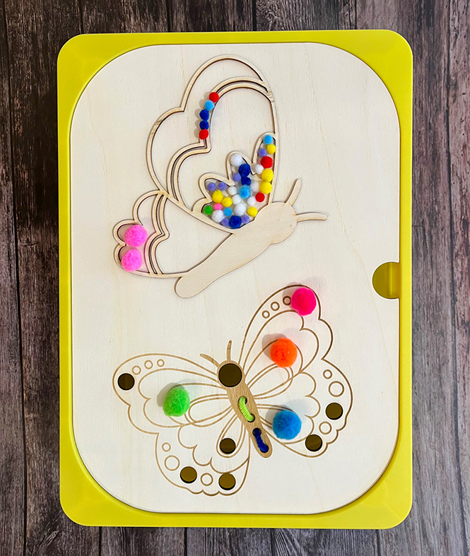 Spielplatte "Schmetterling" mit | Groß | Sortier- und Spielplatte für Kinder