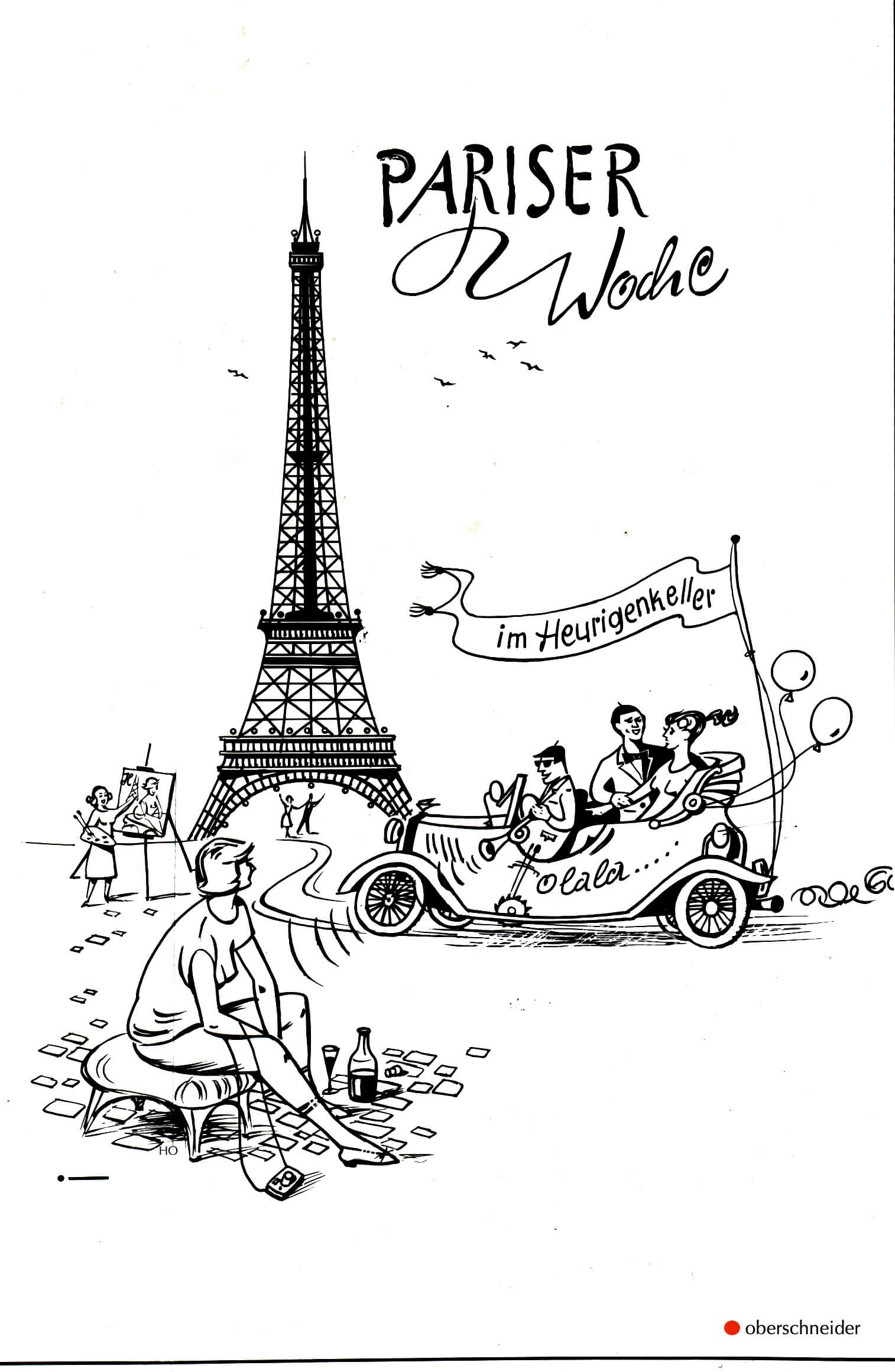 Zeichnung  Pariserwoche von Hans Oberschneider