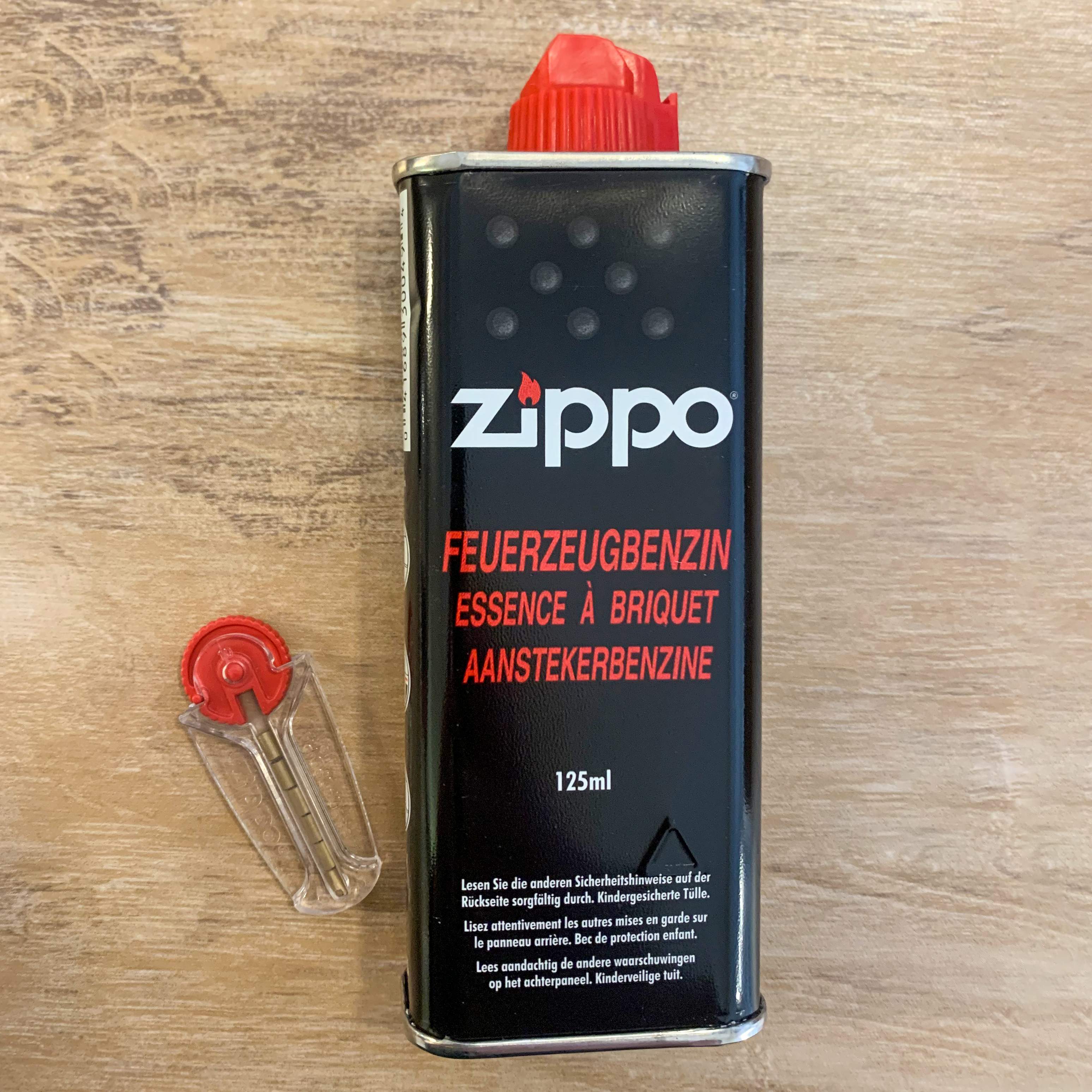 Original Zippo Zubehörset | Feuerzeugbenzin 125ml | Flints im Spender