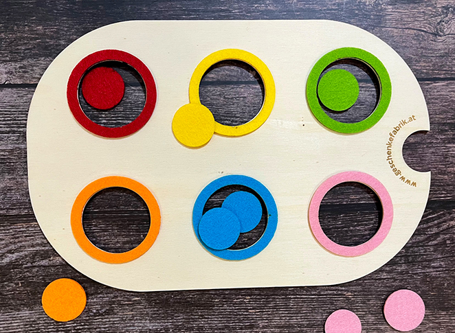 Spielplatte "Kreise" | Klein oder Groß | Sortier- und Spielplatte für Kinder