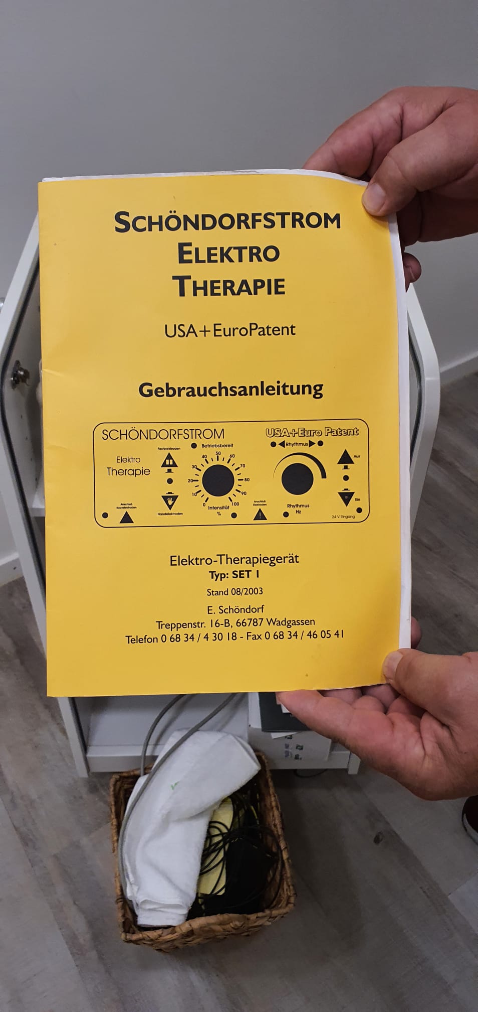 Schöndorfstrom Elektro Therapie Gerät SET 1 Baujahr 2003