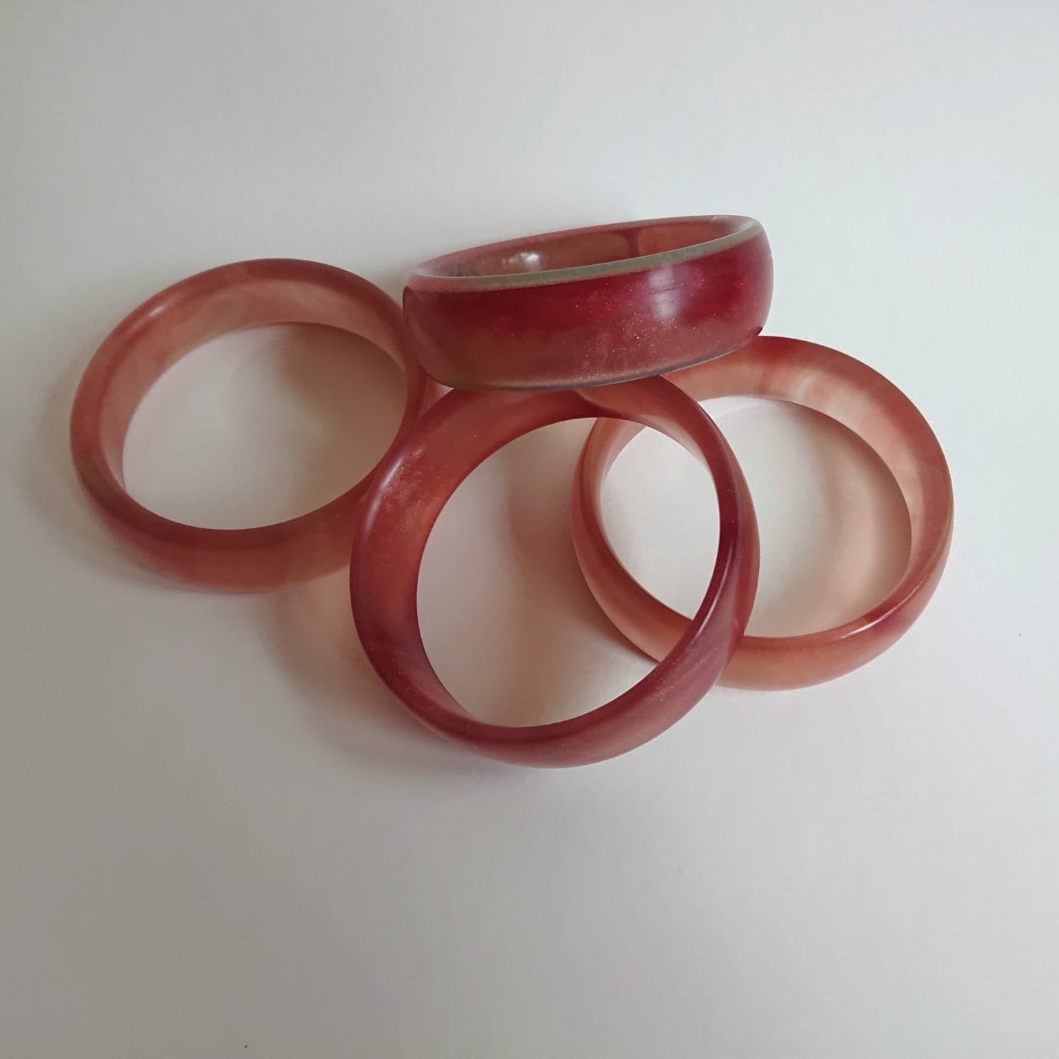 EpoxyArmreifen, rot in 3 verschiedenen Größen