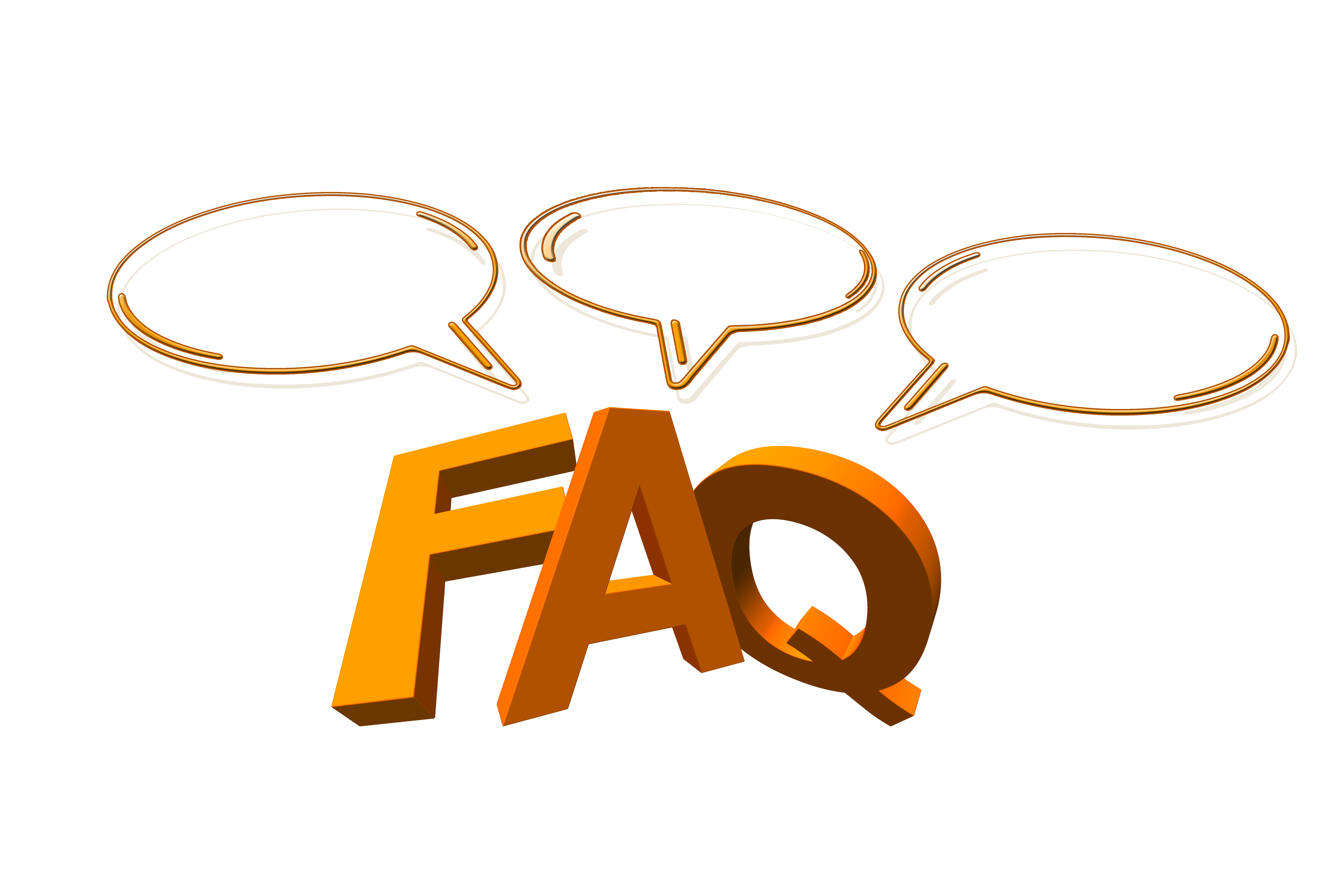 FAQ, Frequently asked questions,  Fragen und Antworten, orange