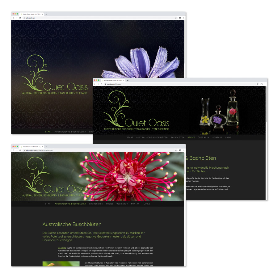 Website-Gestaltung & Umsetzung mit jimdo www.quietoasis.ch