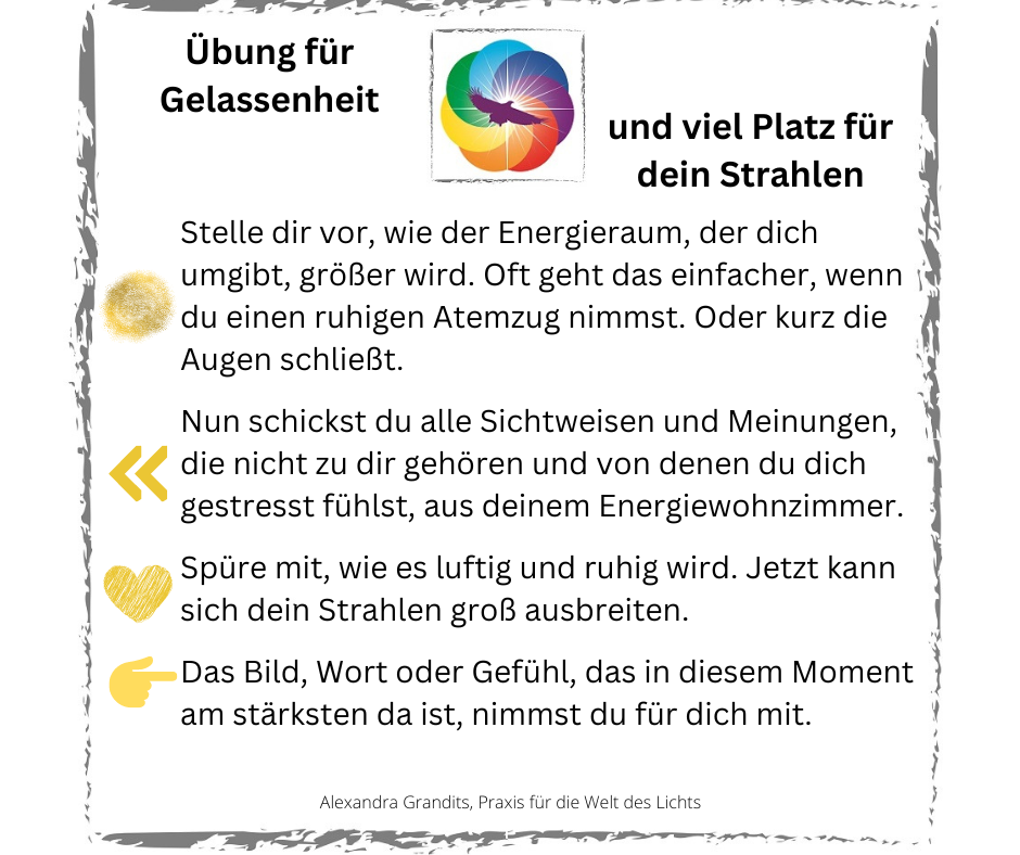 Inspiration: Übung für Gelassenheit und viel Platz für dein Strahlen