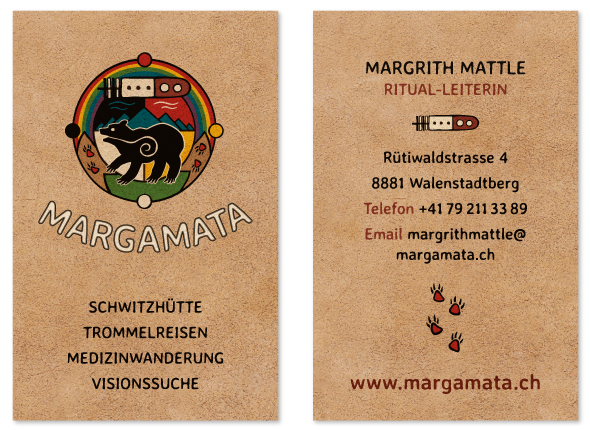 Visitenkarte MARGAMATA · Ritualleiterin · Walenstadtberg