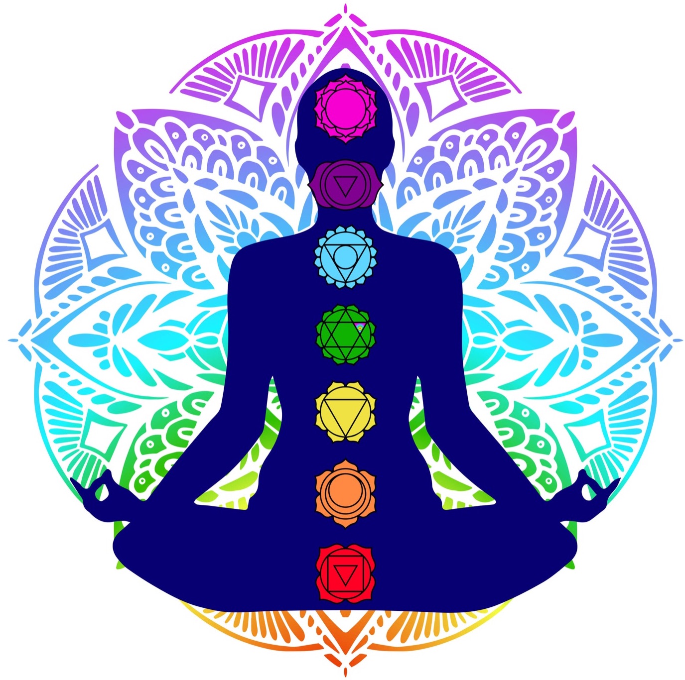 Meditation, farbig, Chakras, sieben Chakras, Erleuchtung, Aufstieg