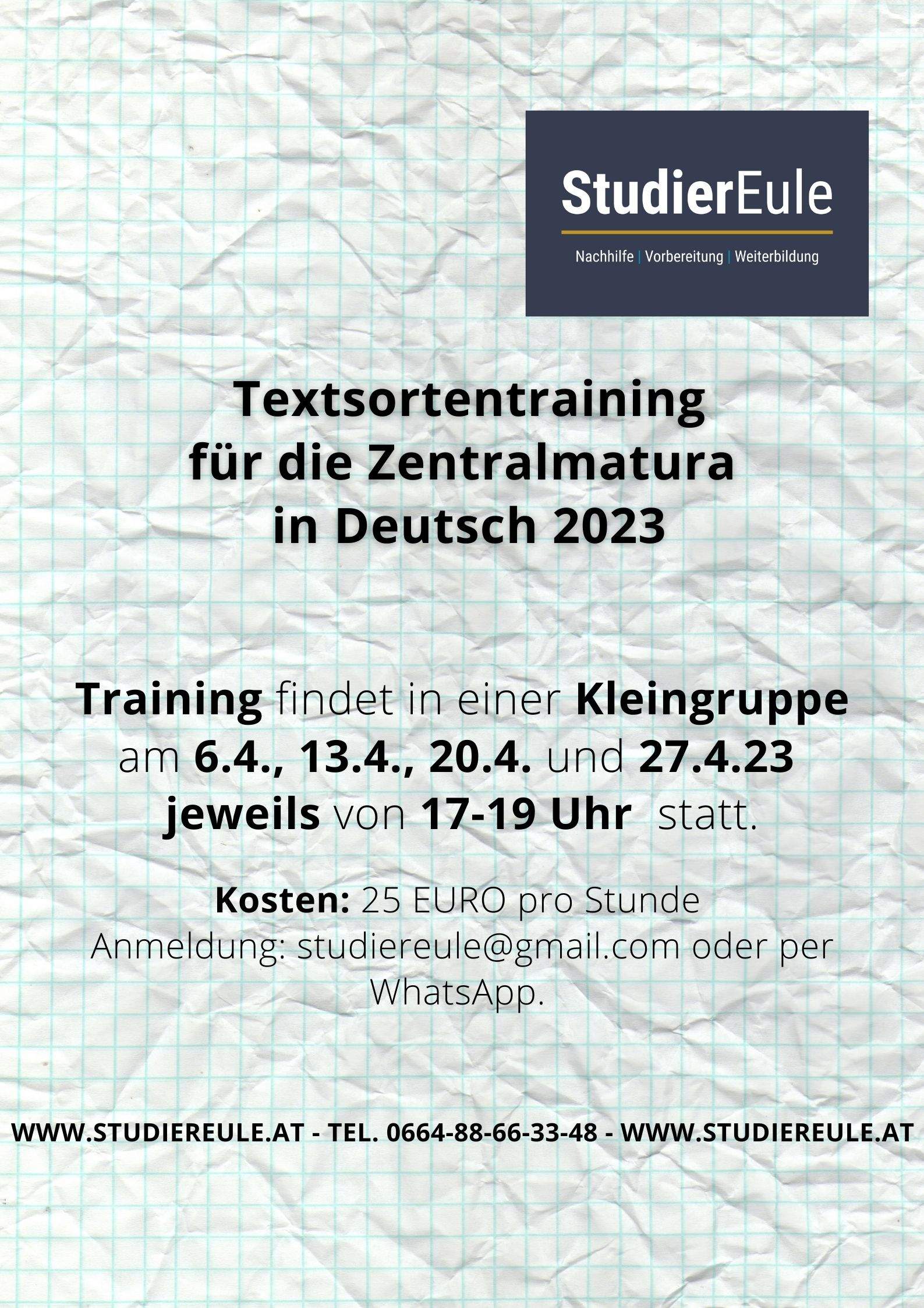 Textsortentraining für die Zentralmatura Deutsch 2023