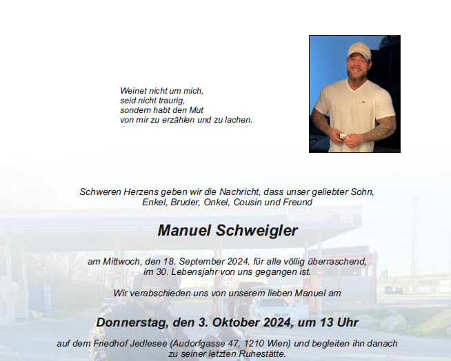 Wir trauern um Manuel Schweigler †