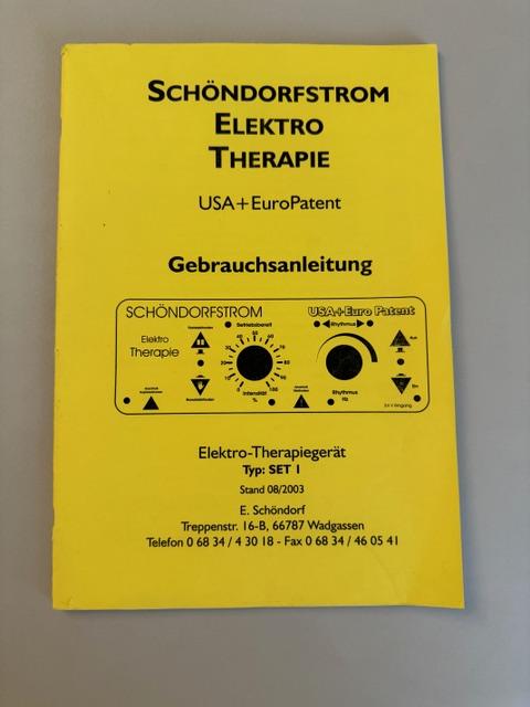 Schöndorfstrom Elektro Therapie Gerät SET 1 Neukauf 2012