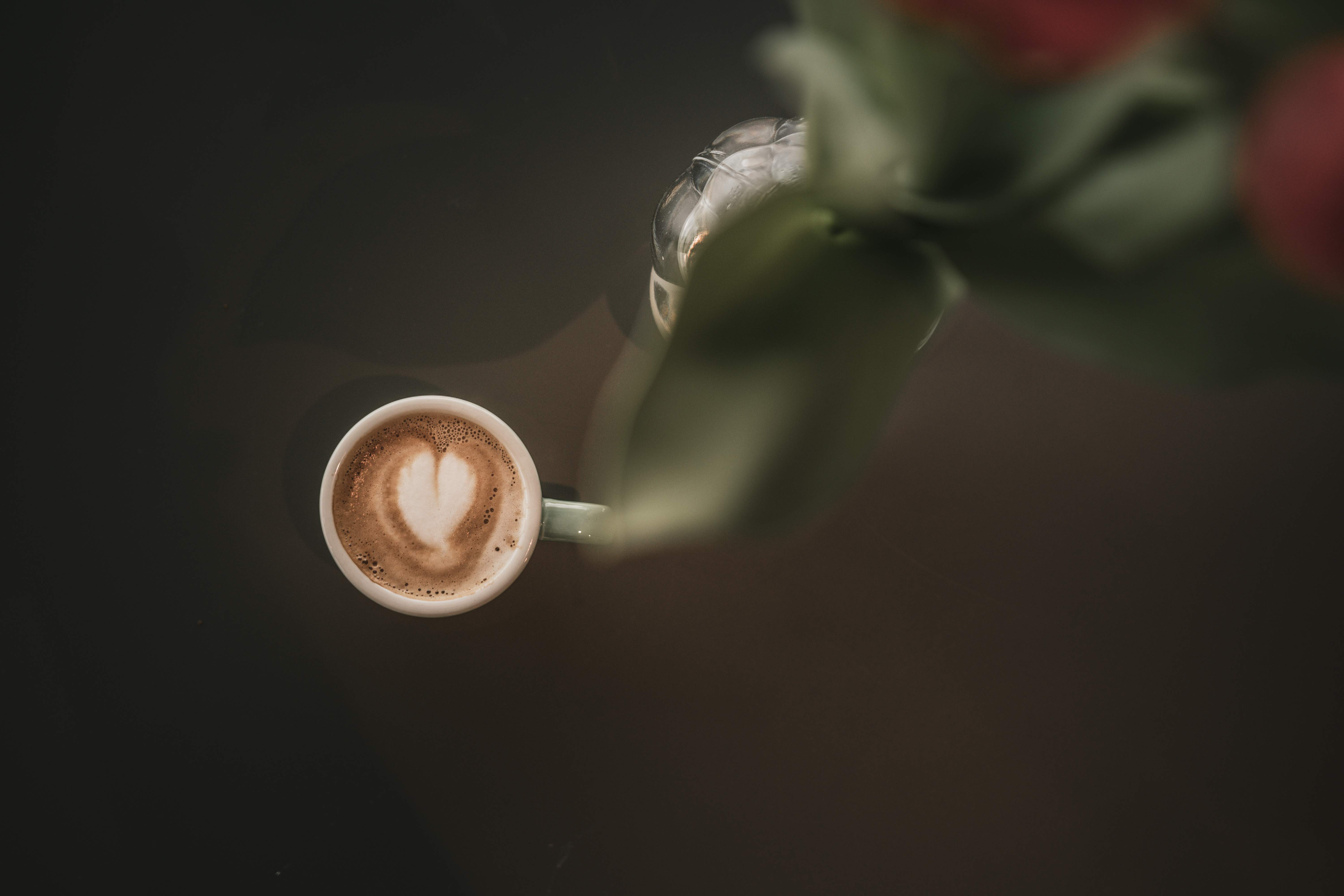 Caffee latte Art, heart