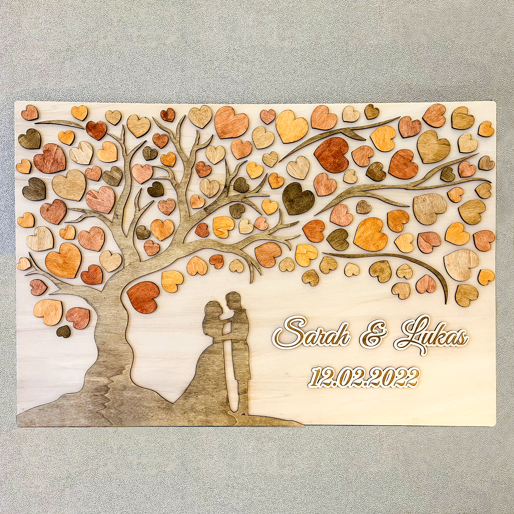 Hochzeitsbild "Gästebuch Baum" XXL | personalisiert | 78 x 55 cm