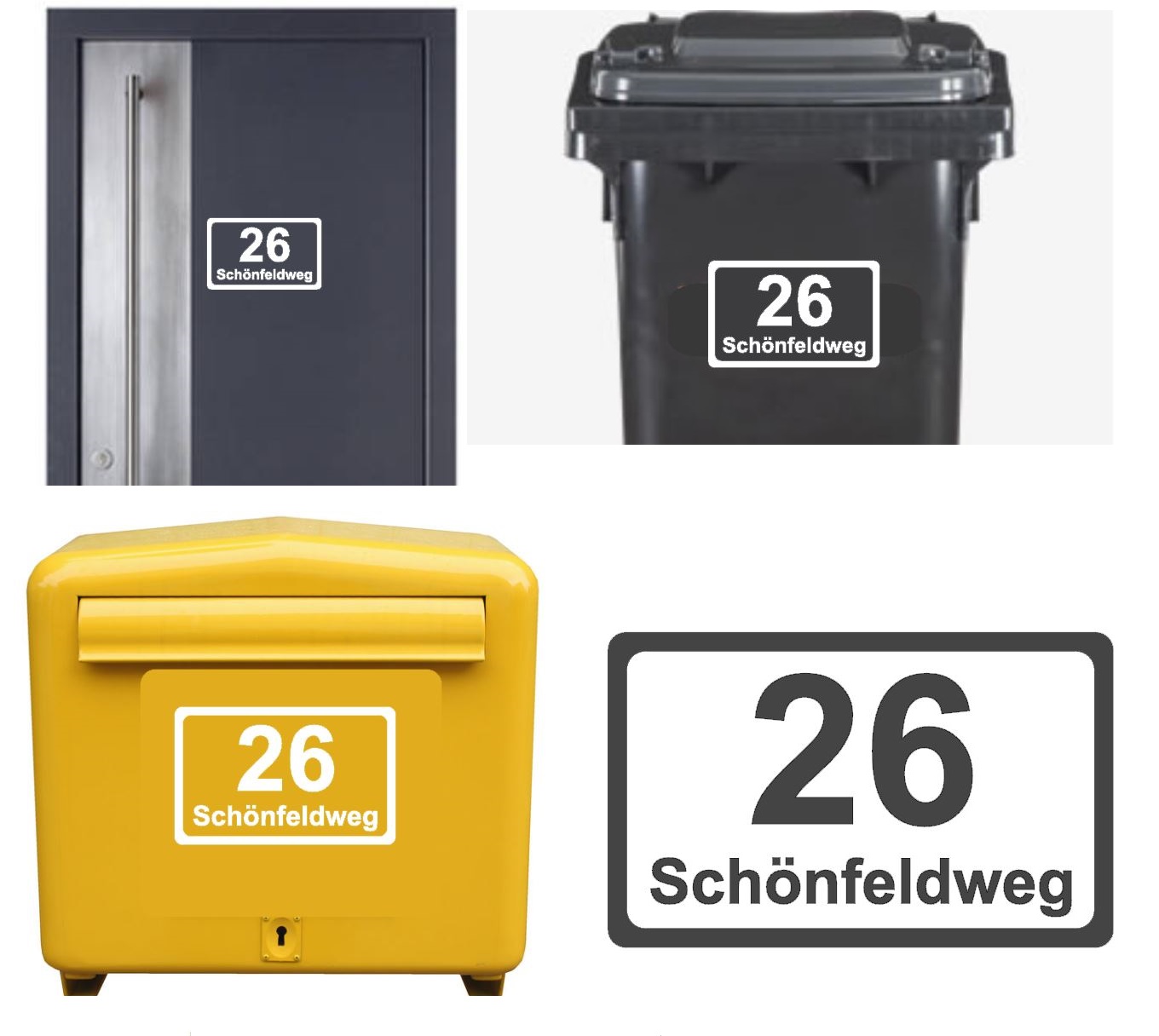 88 Hausnummern Aufkleber 15cm 20cm 25cm Adresse Mülltonnen Haustüre Briefkaste 