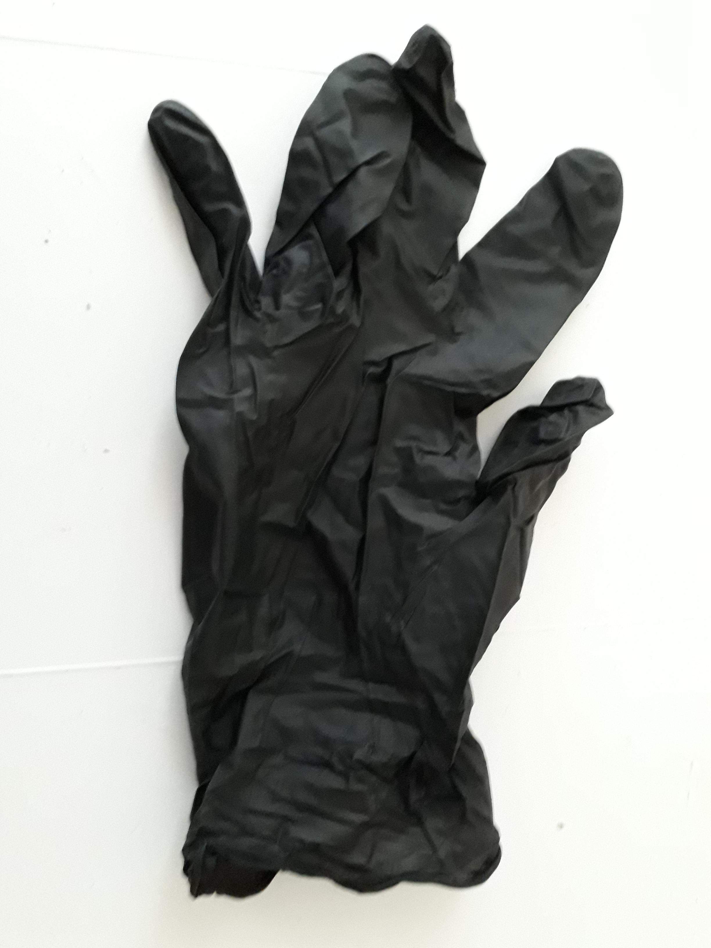 Einweg Schutzhandschuhe Nitril, schwarz,  Größe: Small bis X-Large