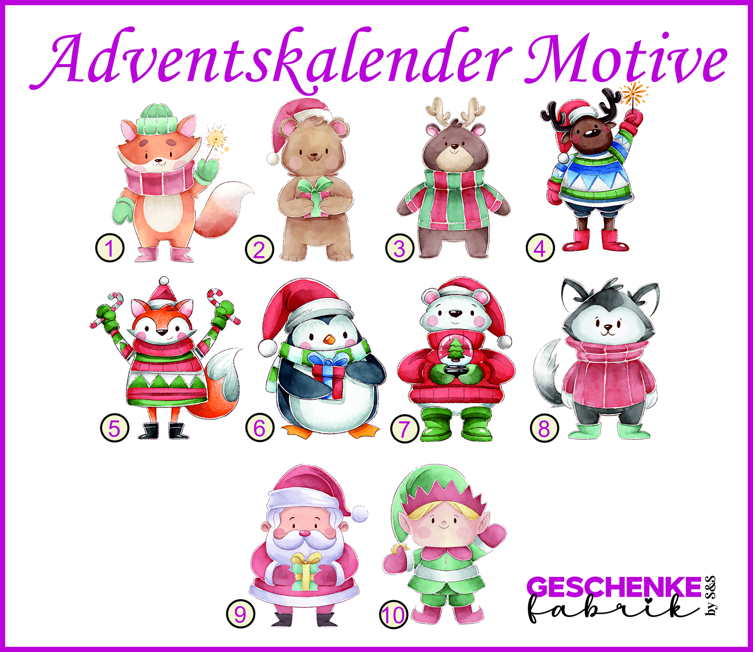 Personalisierter Adventskalender zum selbst Befüllen aus Holz |verschiedene Motive