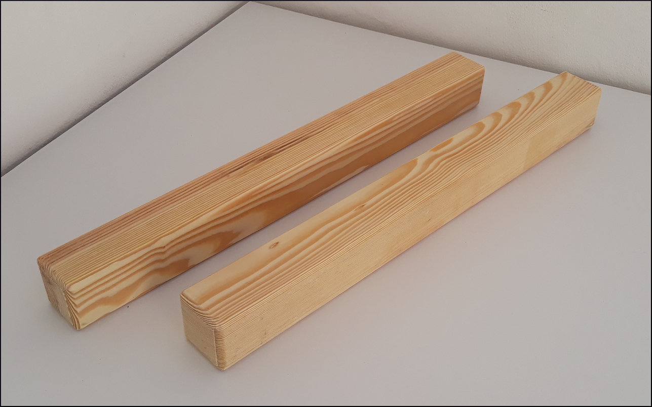 Holzstaffel als Auflage für Vertikalgrill, 1 Paar, gehobelt und kantenverrundet